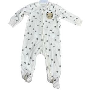 Carter’s Baby Sleep & Play Footed Pajamas Cat Paw Print Zip Up NWT Size 3M